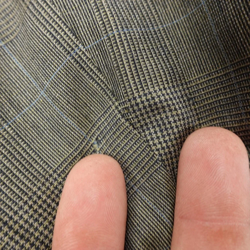 Savile Row Blazer Mens 48 Gray Wool Houndstooth Plaid Sport Coat Suit Jacket Top